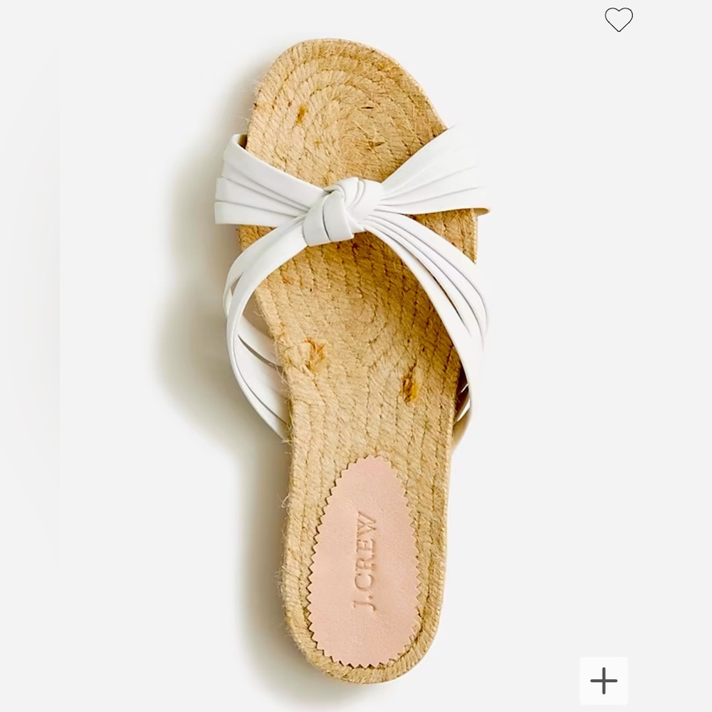 New In Box, J Crew knotted espadrille slides in leather, 7